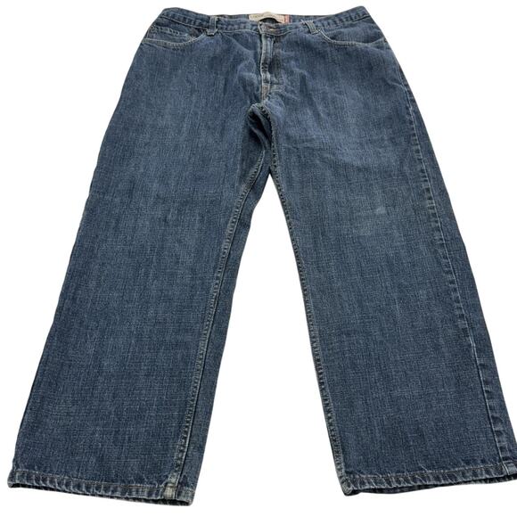 Levis 569 Jeans Mens 36x28 Blue Denim Medium Wash Loose Straight Baggy Fit - Picture 1 of 9
